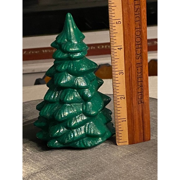 Handmade Ceramic Christmas Tree, No Lights, Green w touch iridescent glitter - Picture 10 of 12